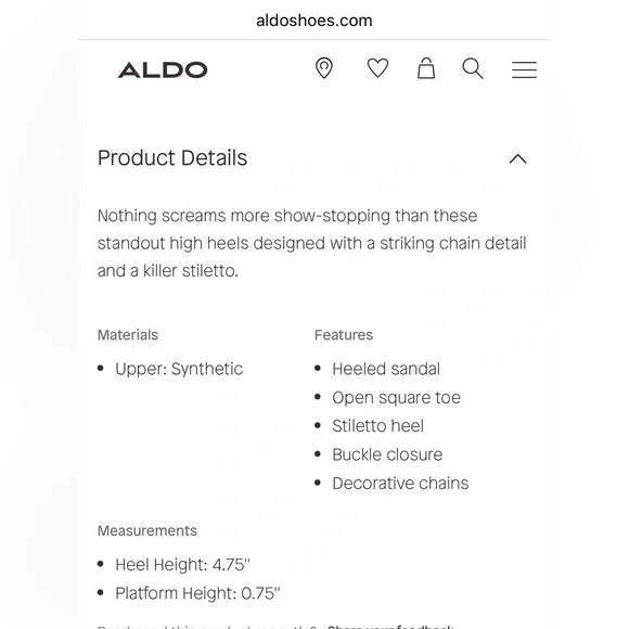 NWOT Aldo Scarlett Chain Stiletto heels. Size 8.5 - Picture 13 of 14